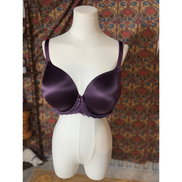 Torrid Curve Purple Satin & Lace Plus Size Full Coverage Bra 42 DD - Picture 1 of 3